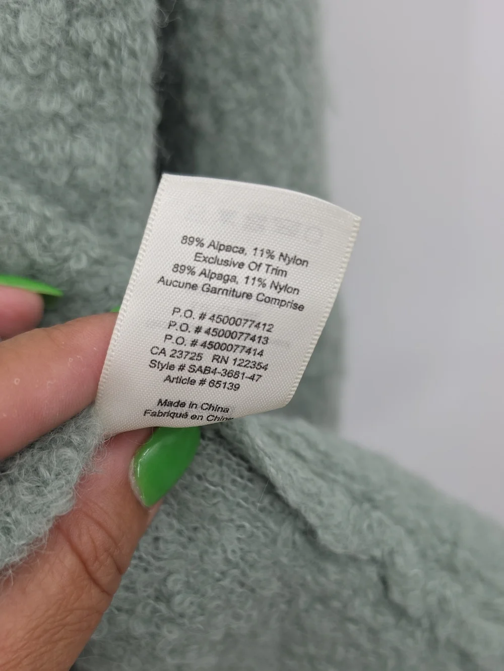 Wilfred By Aritzia Alpaca Cozy Plush Crewneck Sweater - Sage Green Size 3=L/XL